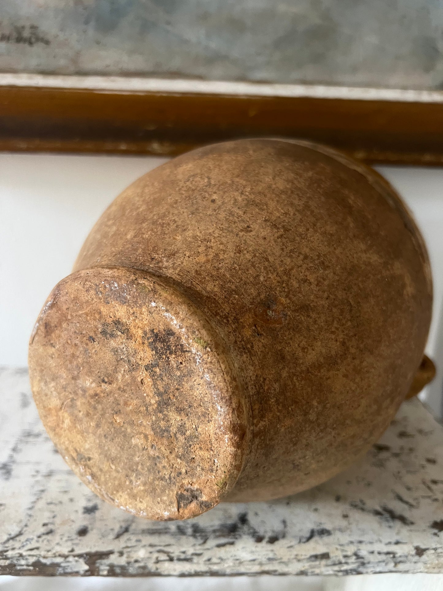 French Antique Confit Pot with gorgeous glaze