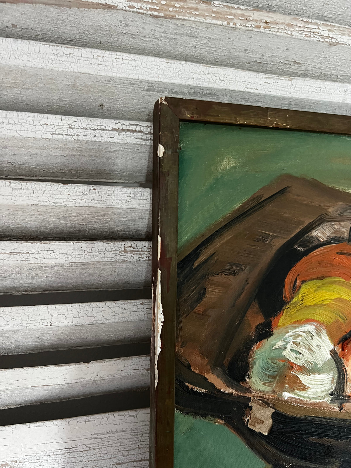 Large Vintage French Still Life Oil Painting on Canvas