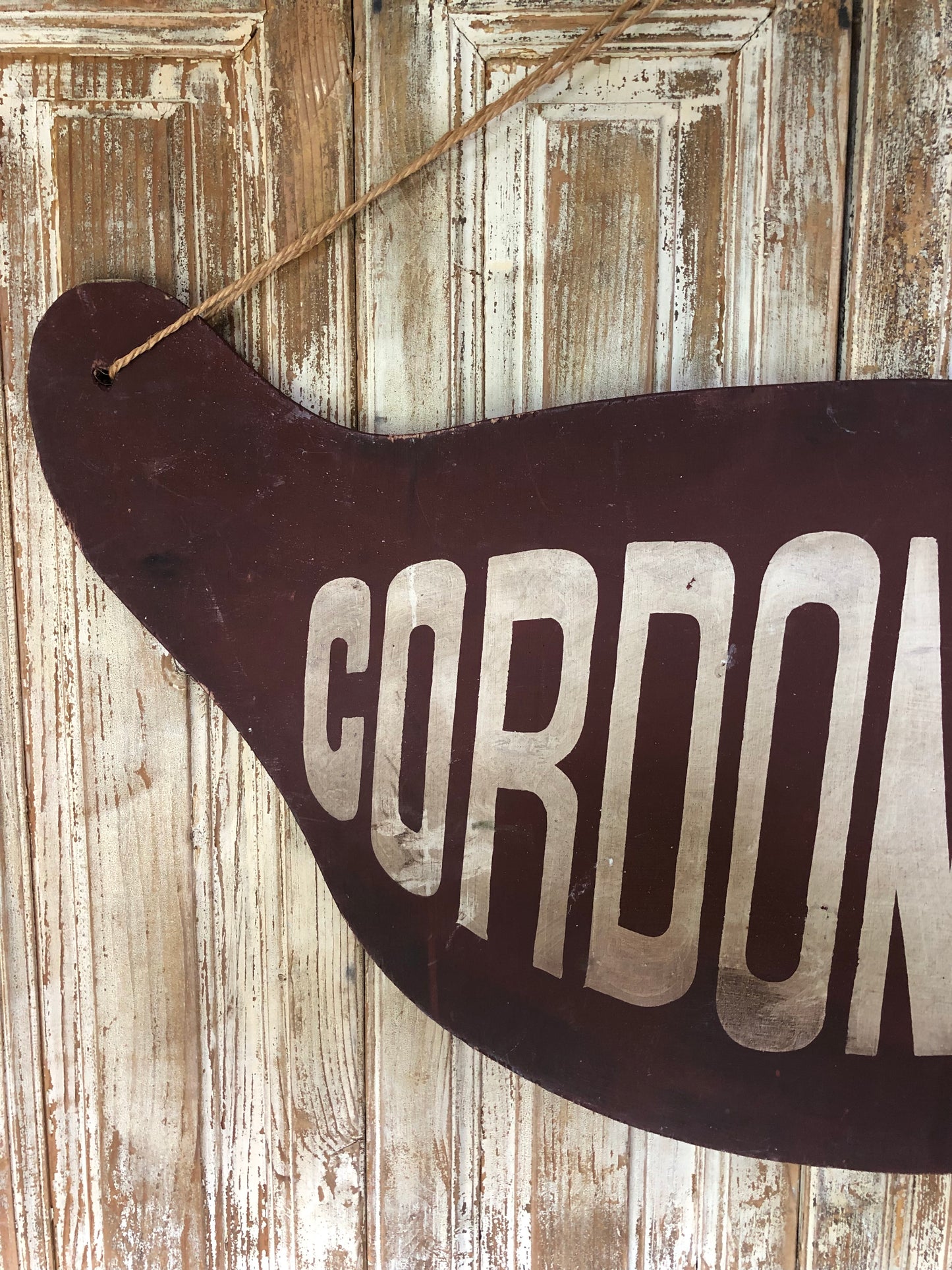 Vintage French wooden Shoe Repair or Cobbler sign