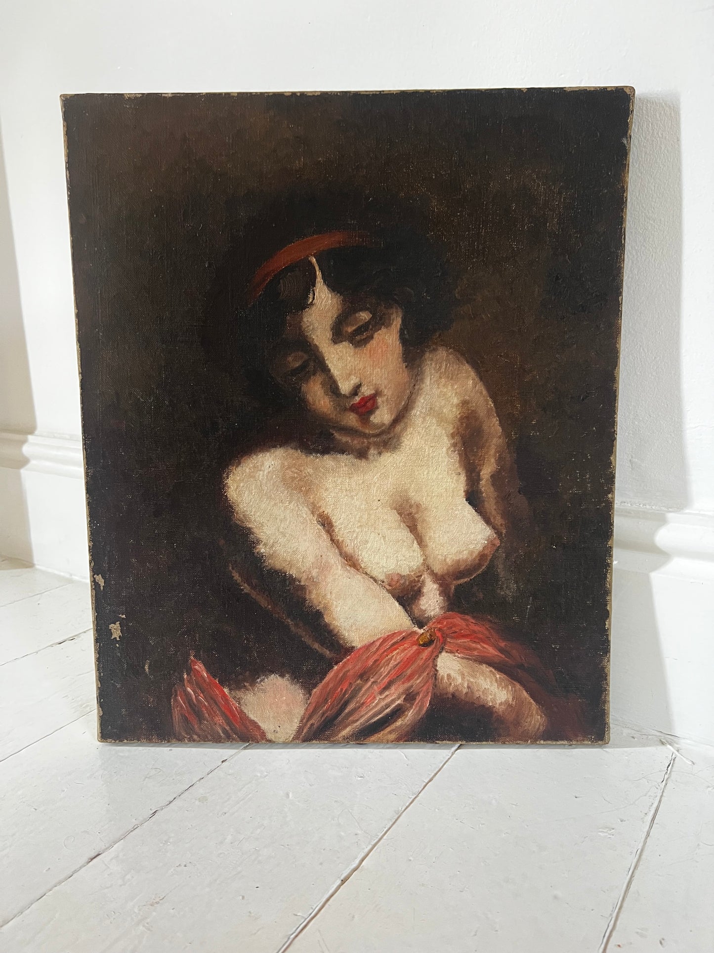 French Female Portrait Oil Painting on Canvas