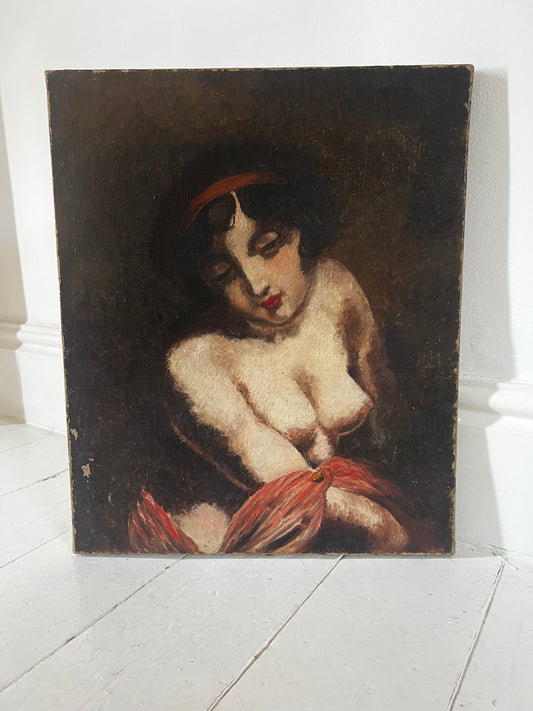 French Female Portrait Oil Painting on Canvas