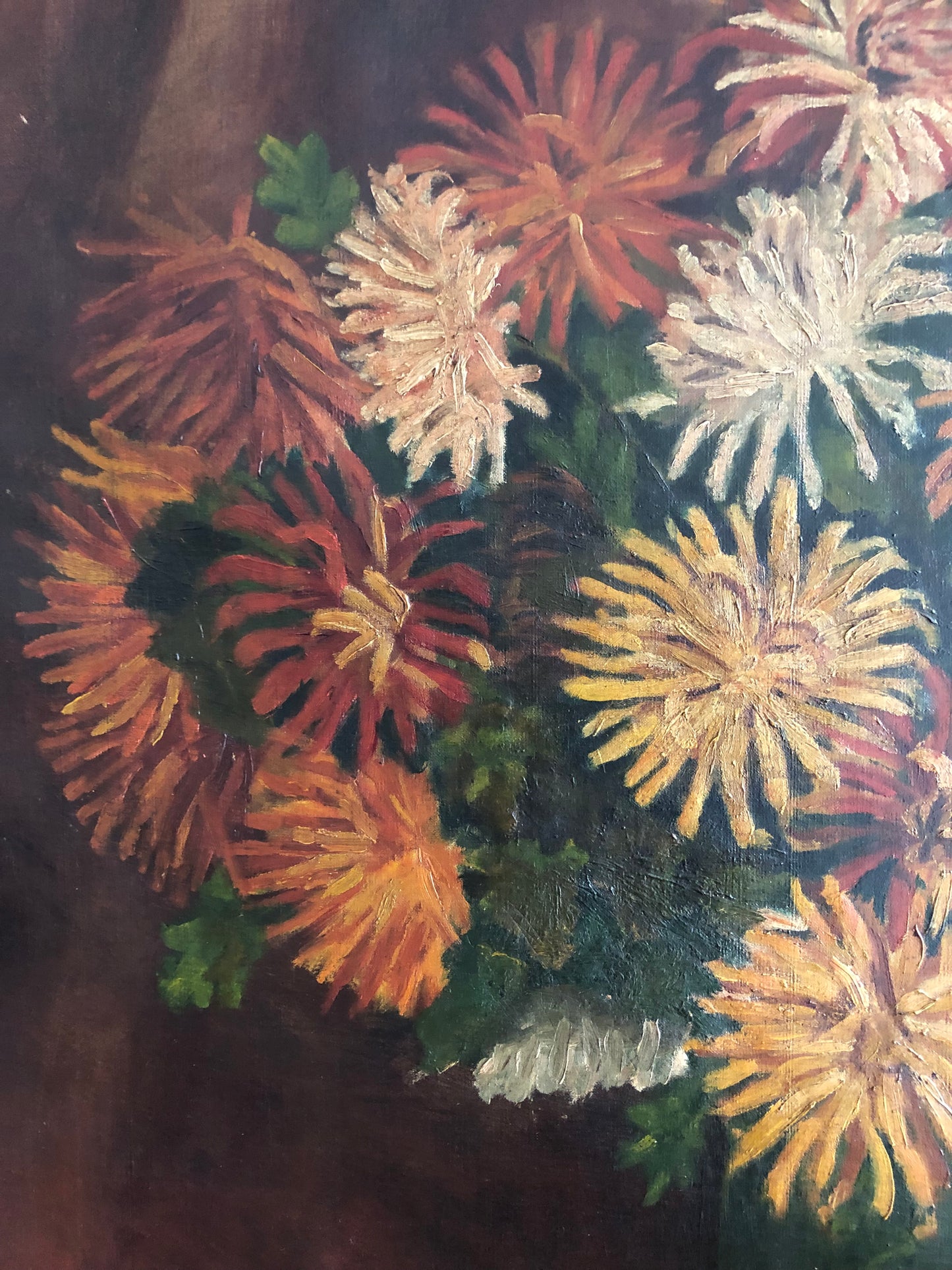 A very large Belgian Floral Oil on canvas Painting