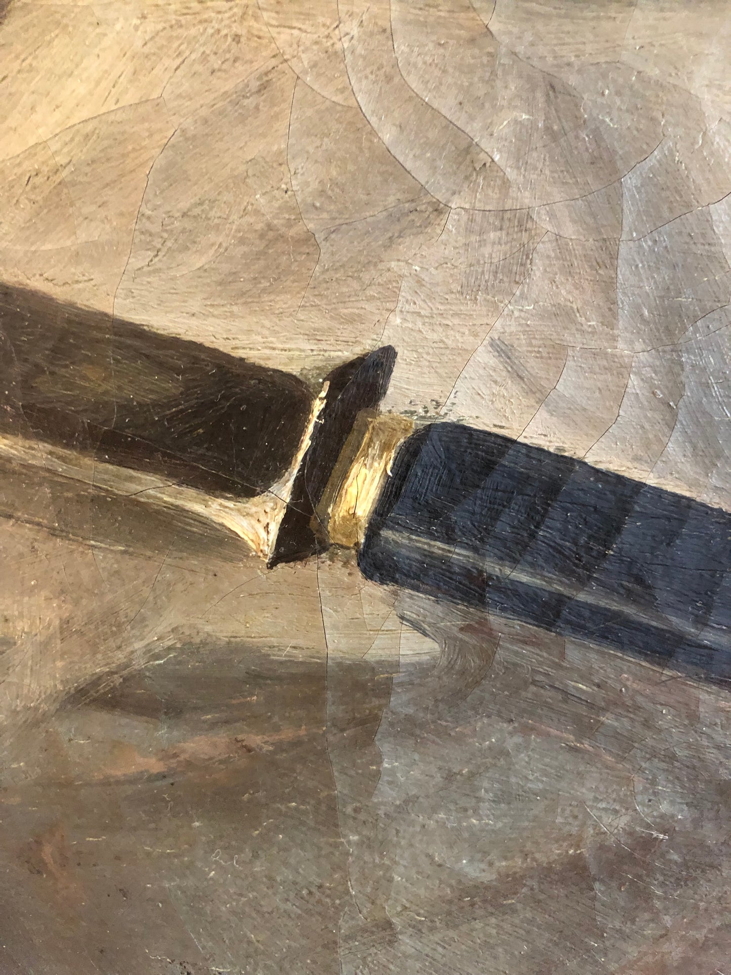 French 19th Century Dark oil on canvas still life painting