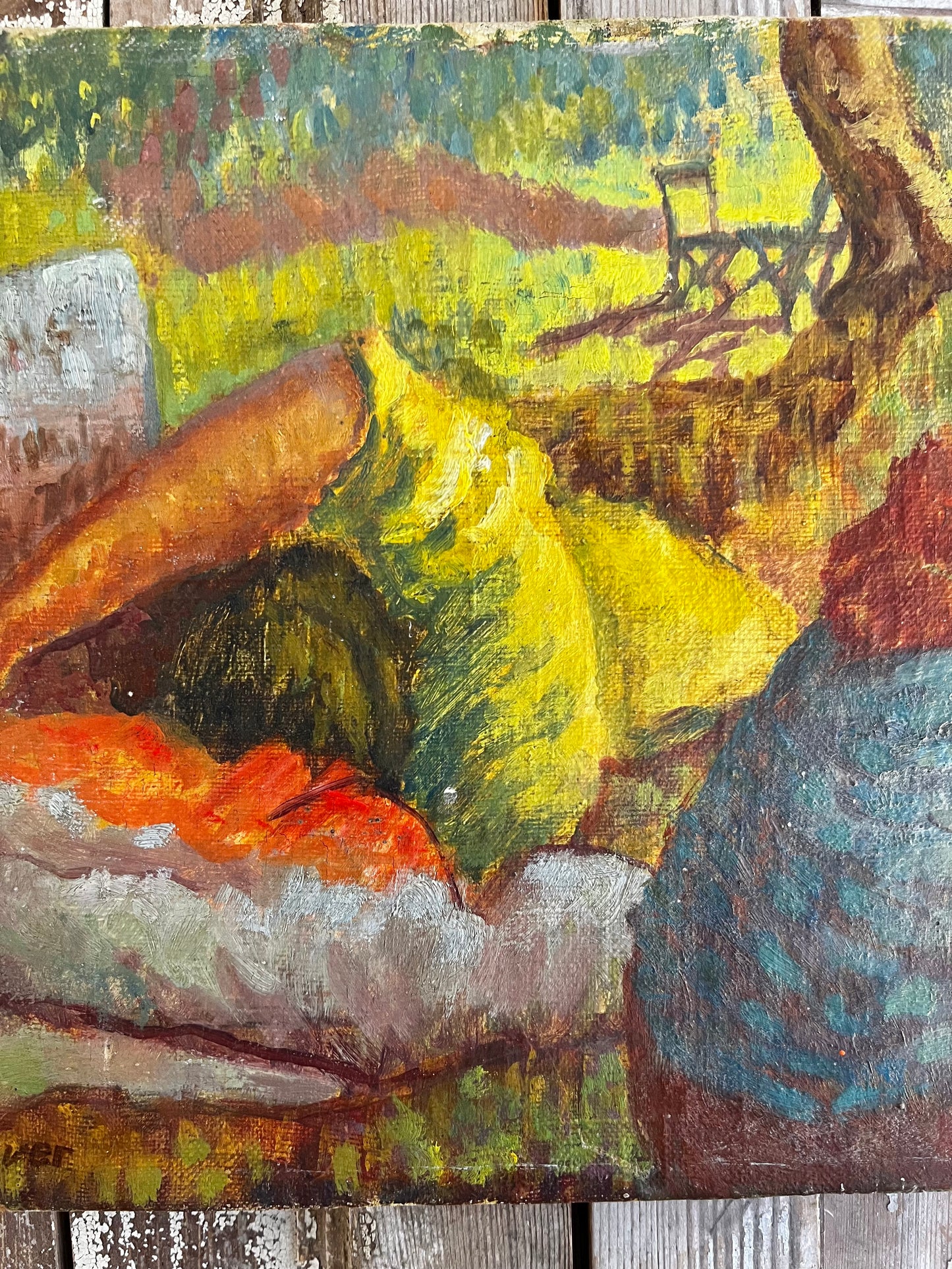Vintage Impressionist Style Oil Painting on Canvas