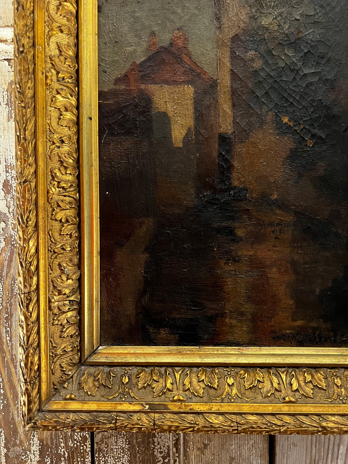 RESERVED FOR K Early 20th Century French Oil on canvas Painting in beautiful frame