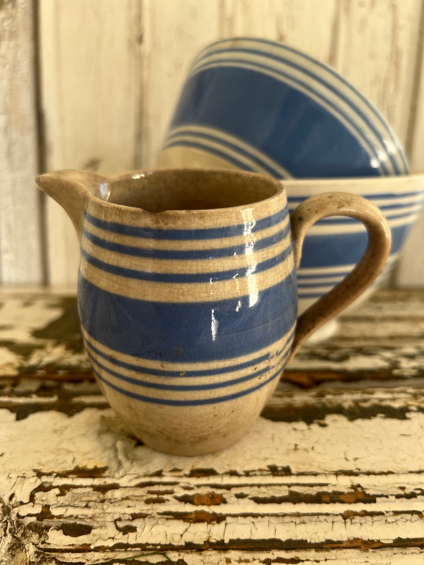 French Cafe au Lait Breakfast Bowls & Jug set