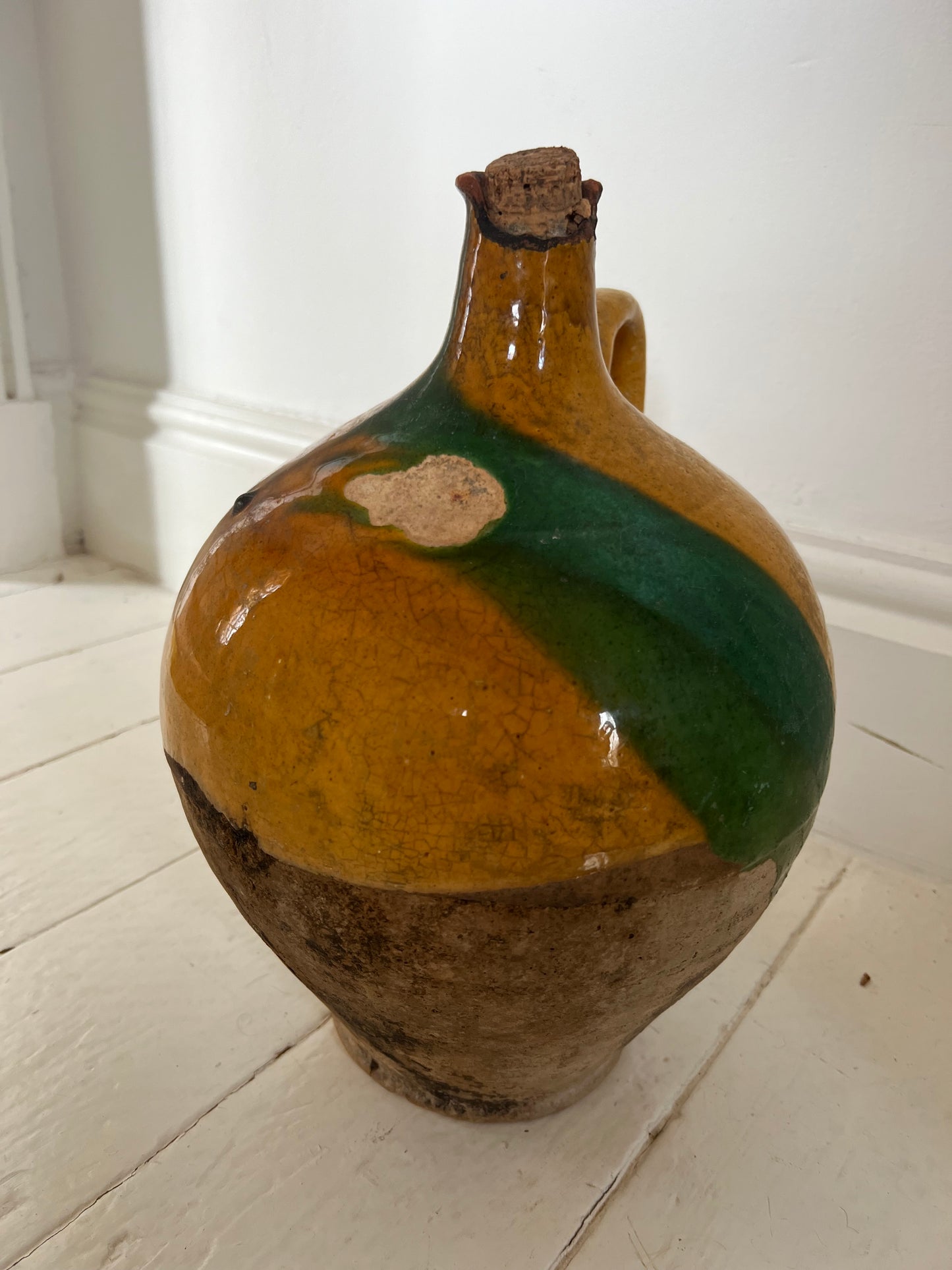 Unique French 19th Century Olive Oil Pot from Beziers