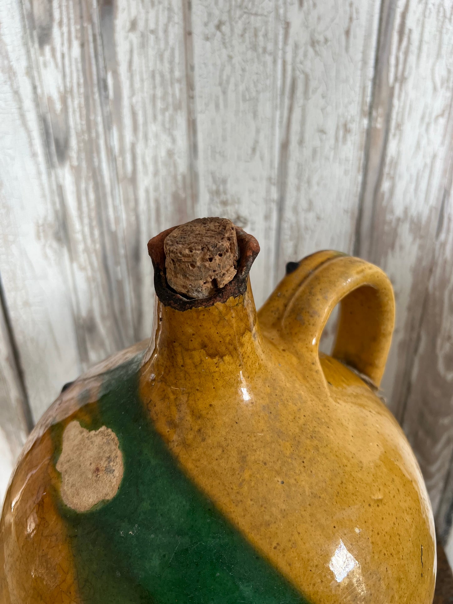 Unique French 19th Century Olive Oil Pot from Beziers