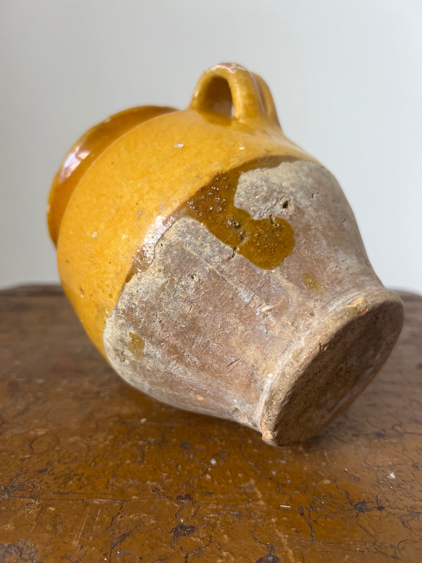 Tiny Rare Size French Antique Confit Pot