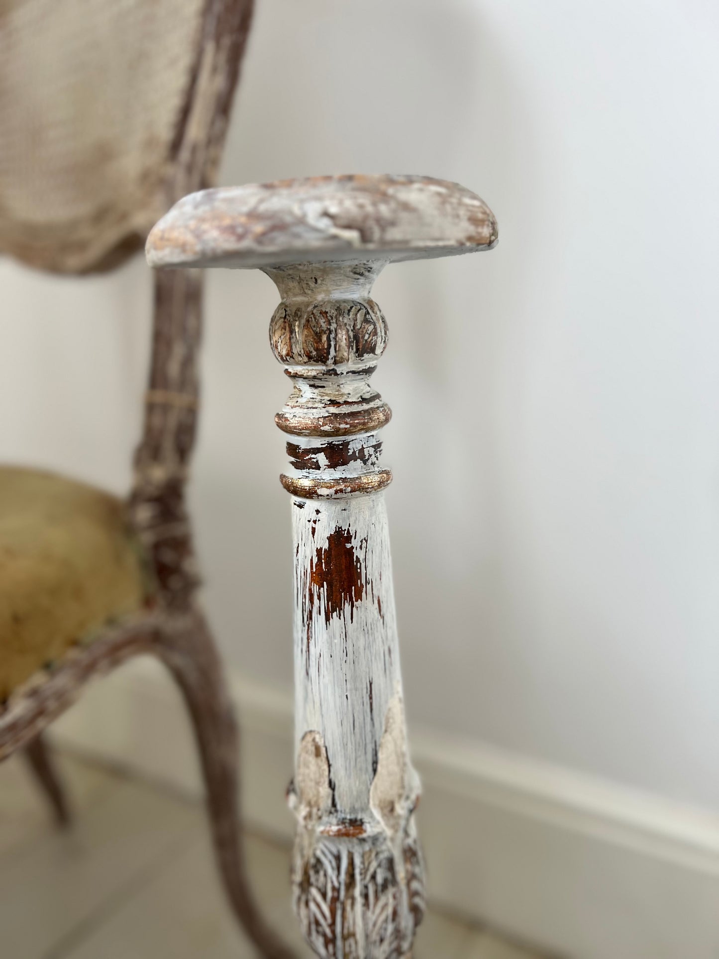 French Antique 19th Century wooden Candlestick
