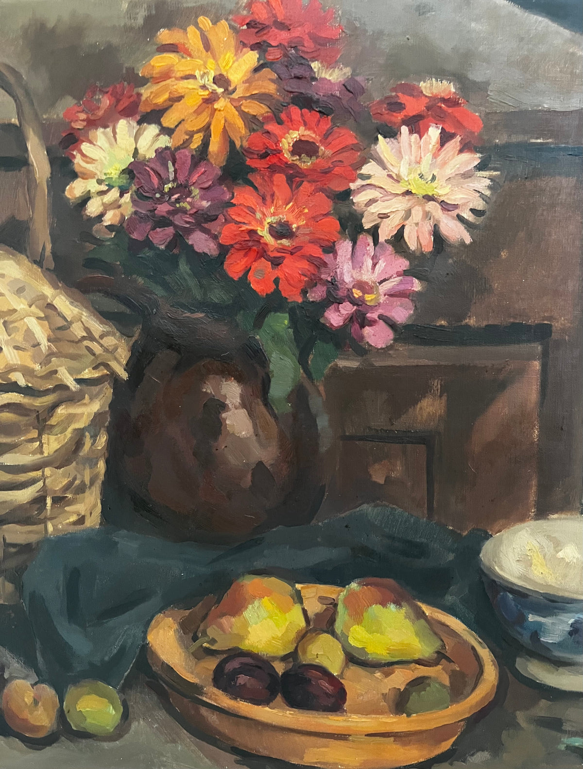 Large Oil on Canvas Still Life Painting by Wilfried Sybrands 1912-1991