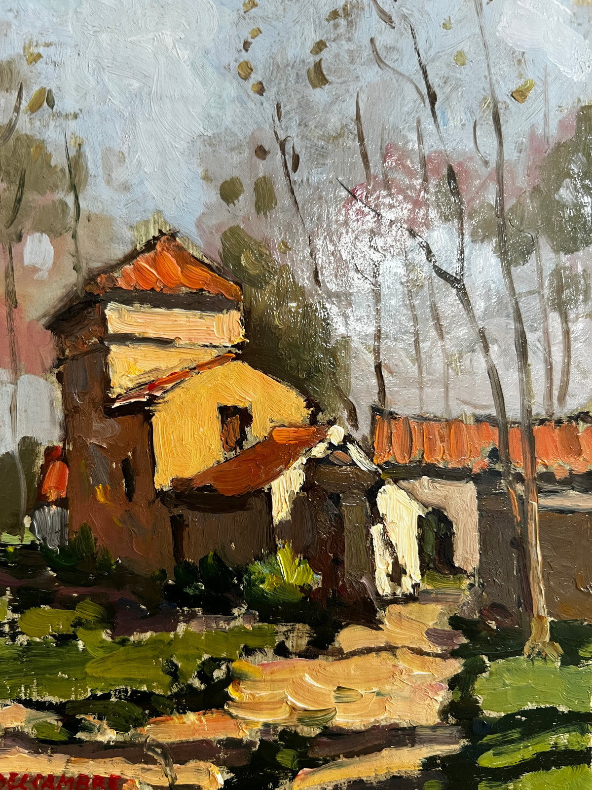 Small French Oil on Canvas Countryside Painting