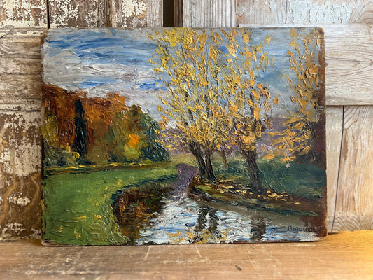 Thick Impasto French Landscape Oil Painting