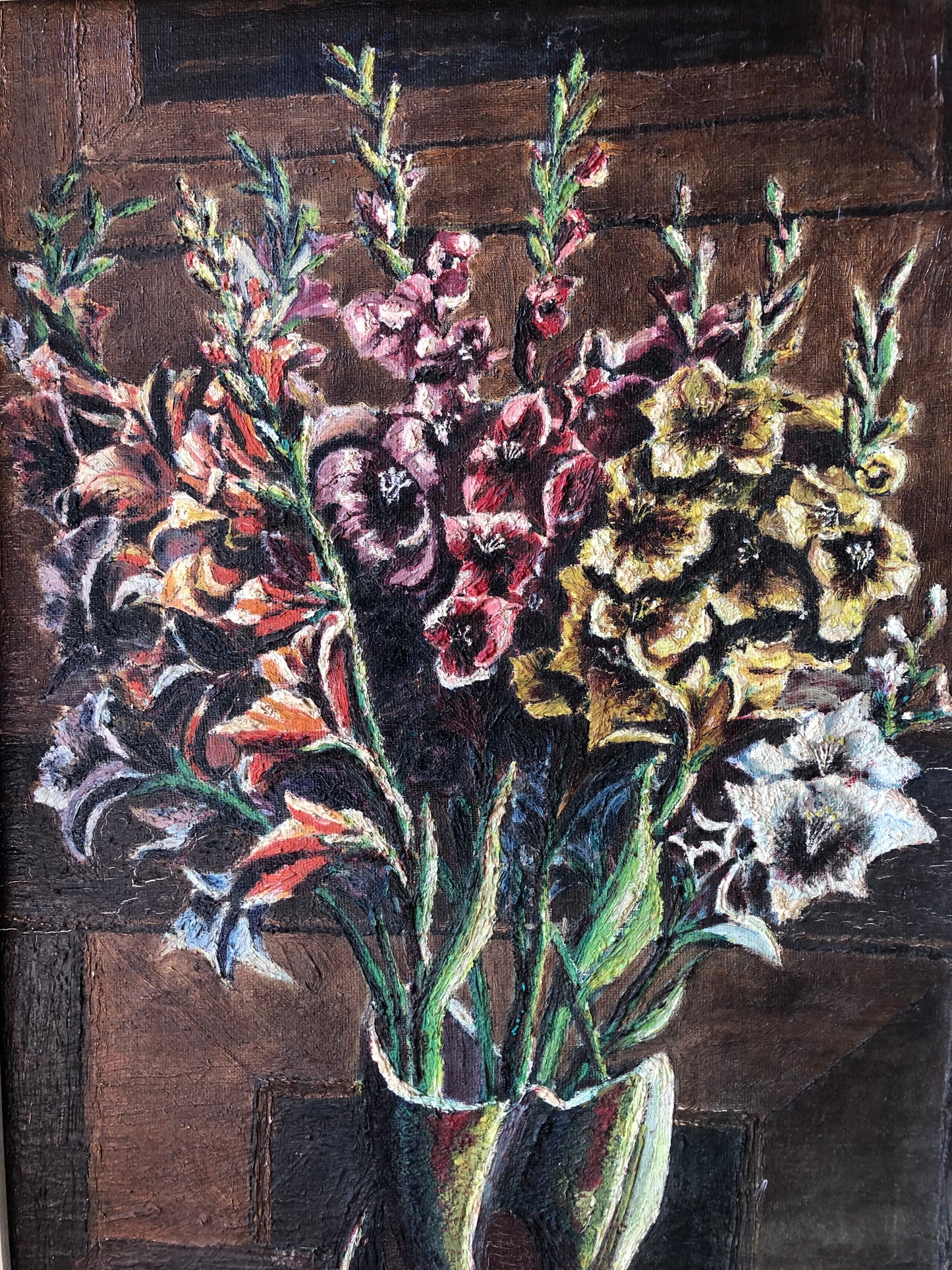 French mid century Gladioli Painting