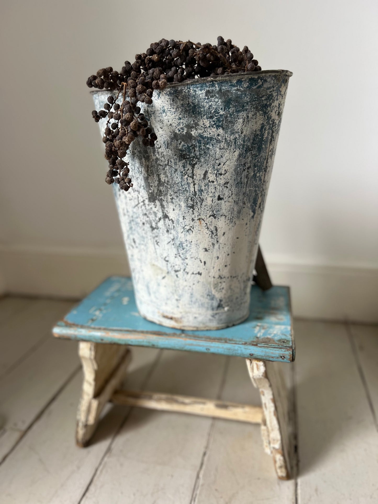 RESERVED FOR T Very Rare French Blue Childs Grape Hod Carrier