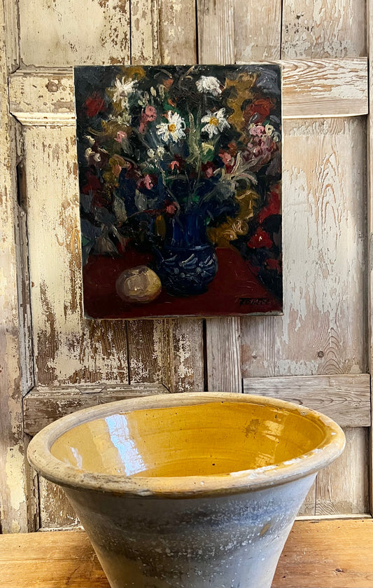 Fabulous French 1930’s Floral Oil Painting on Canvas