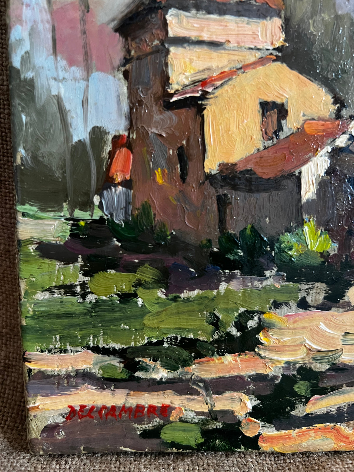 Small French Oil on Canvas Countryside Painting