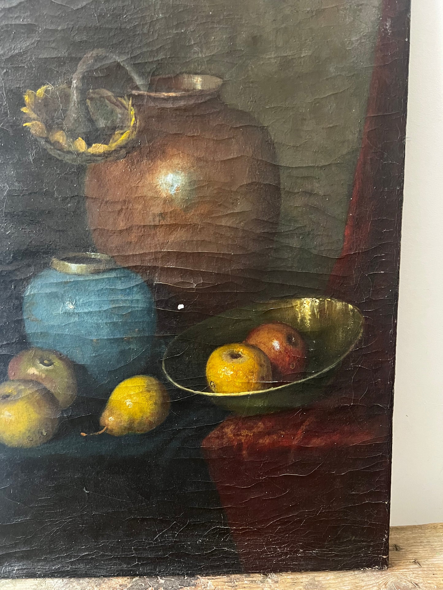 Stunning French 19th Century Large Oil on Canvas Still Life Painting