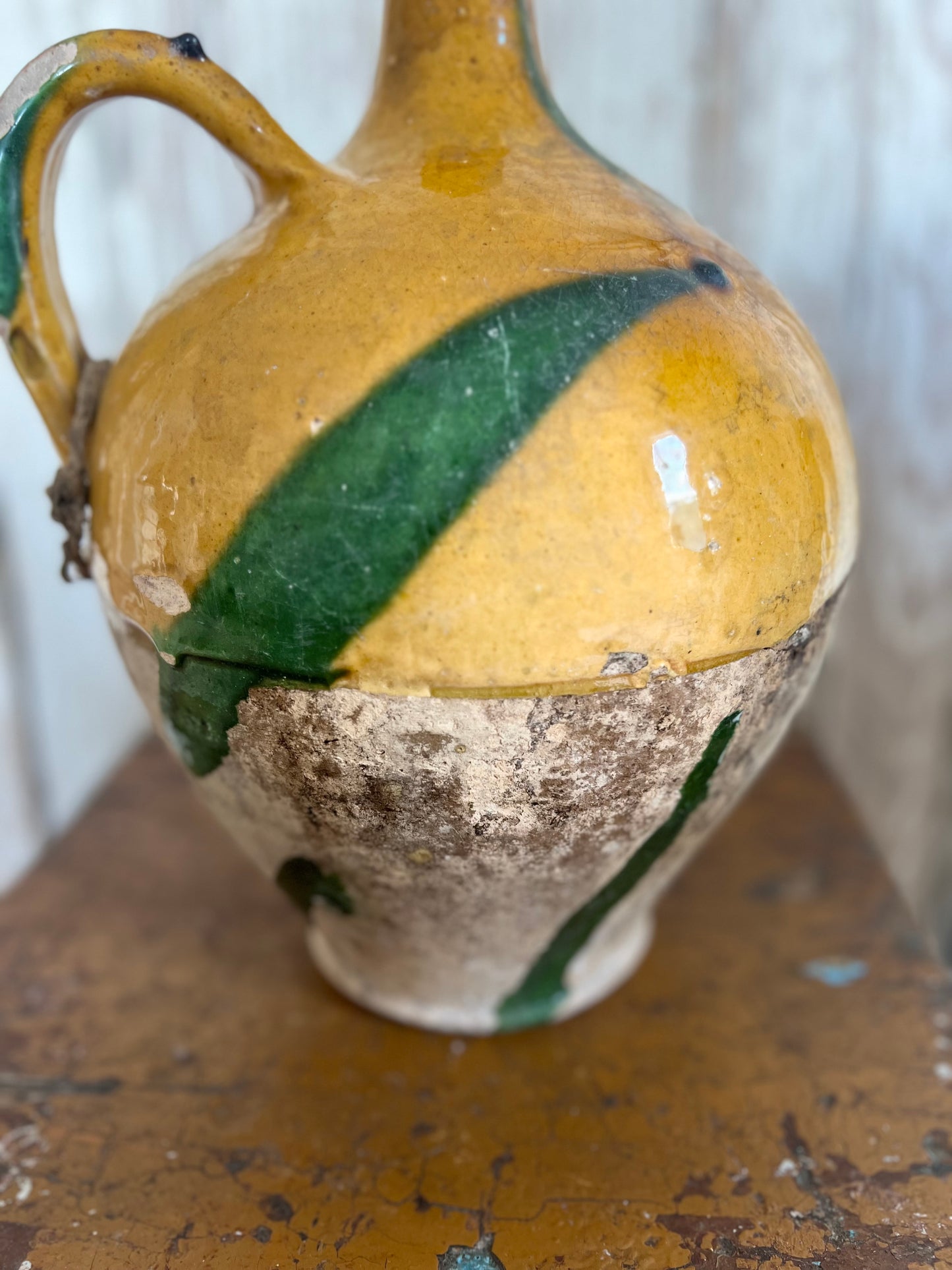 Unique French 19th Century Olive Oil Pot from Beziers