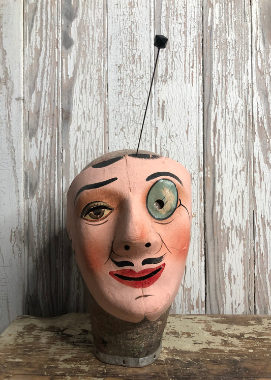 Antique mannequin head with french 1930’s Theatre Mask