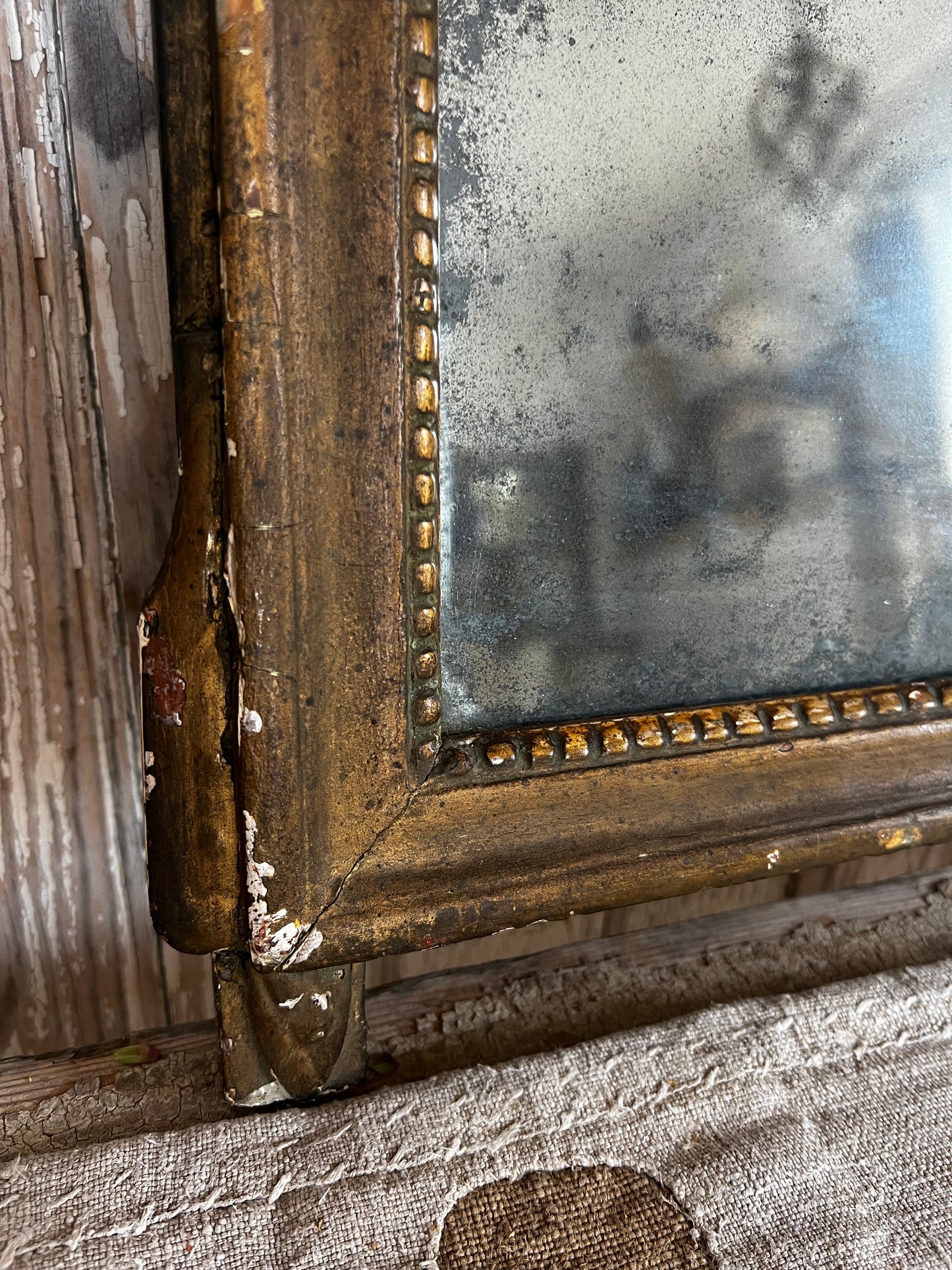 Beautiful 19th Century French Foxed Mirror