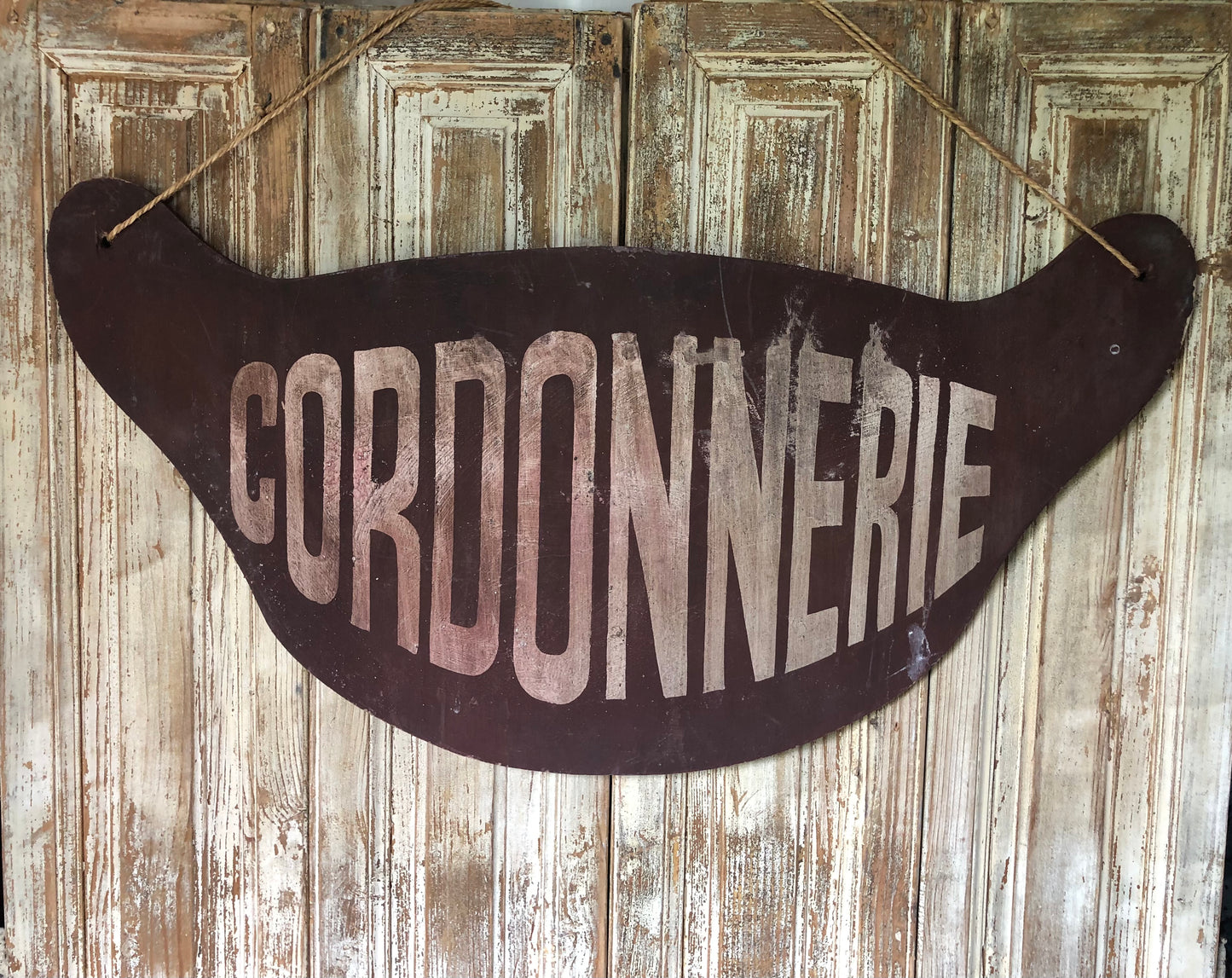 Vintage French wooden Shoe Repair or Cobbler sign