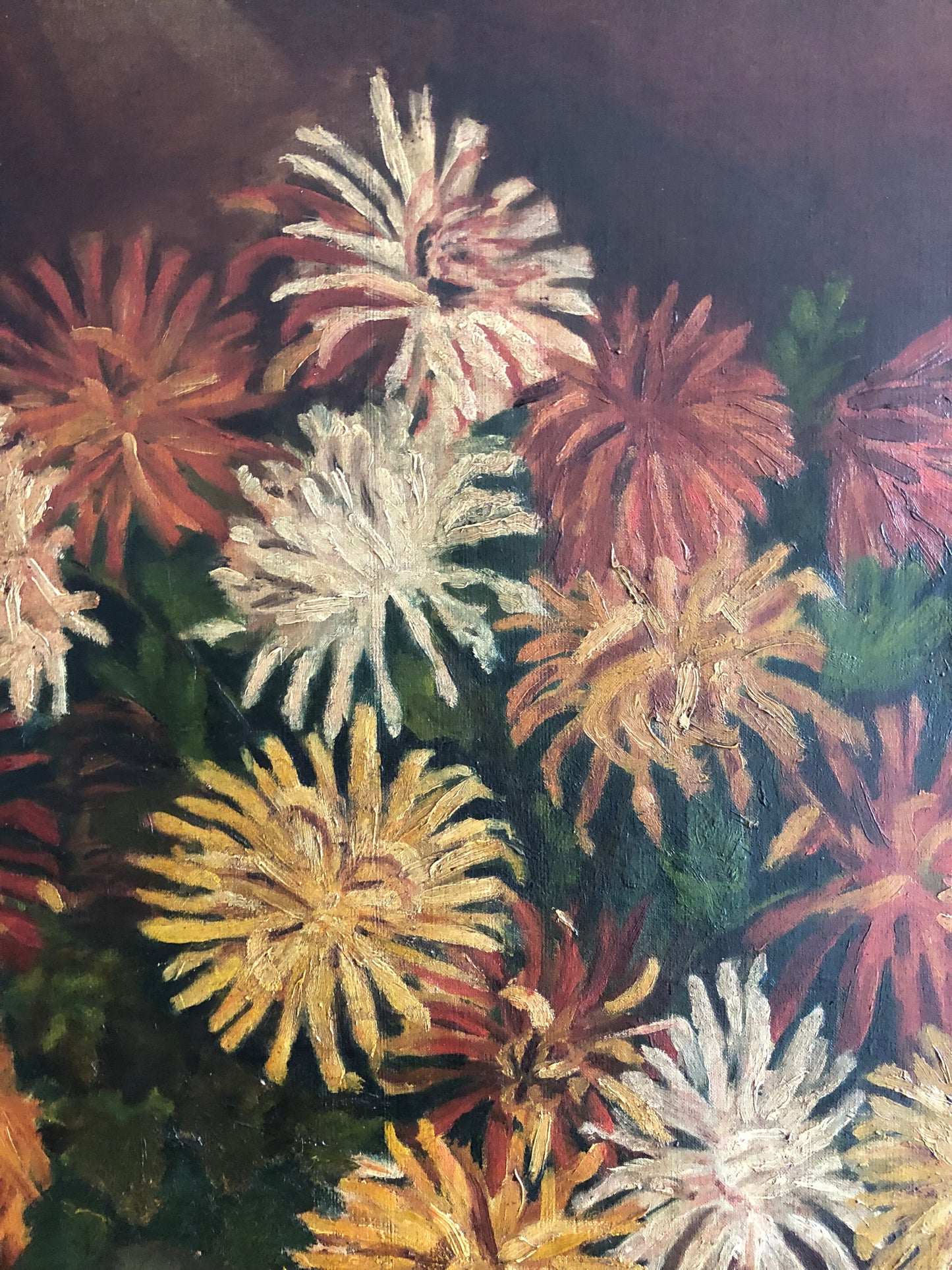 A very large Belgian Floral Oil on canvas Painting