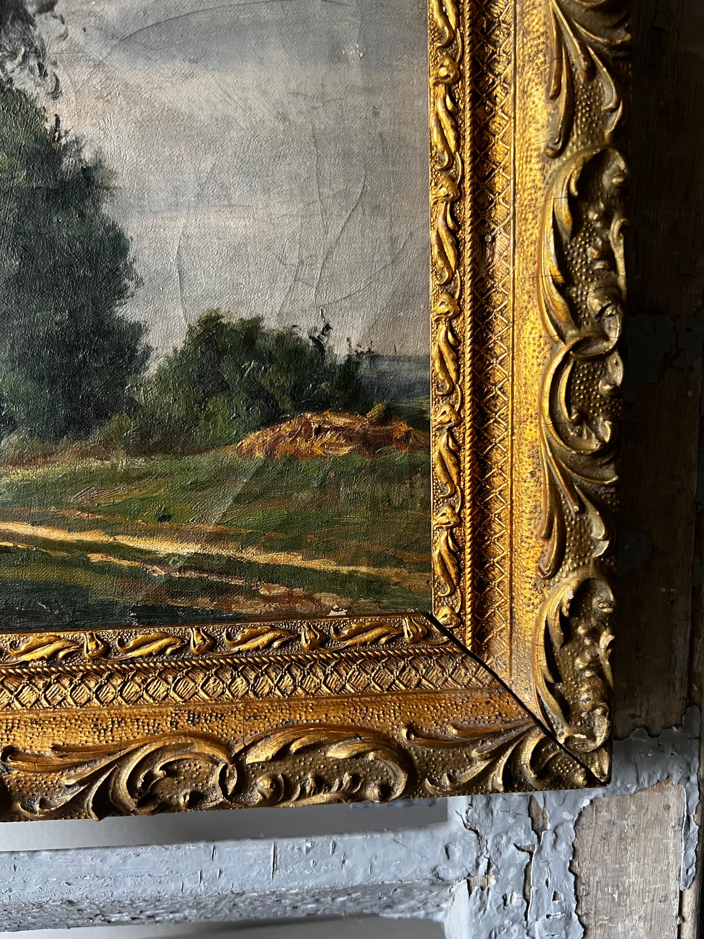 Stunning French 19th Century Landscape Oil Painting on Canvas
