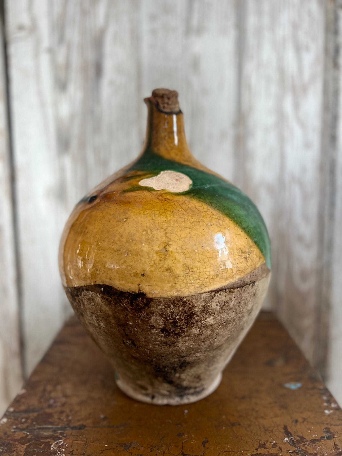 Unique French 19th Century Olive Oil Pot from Beziers