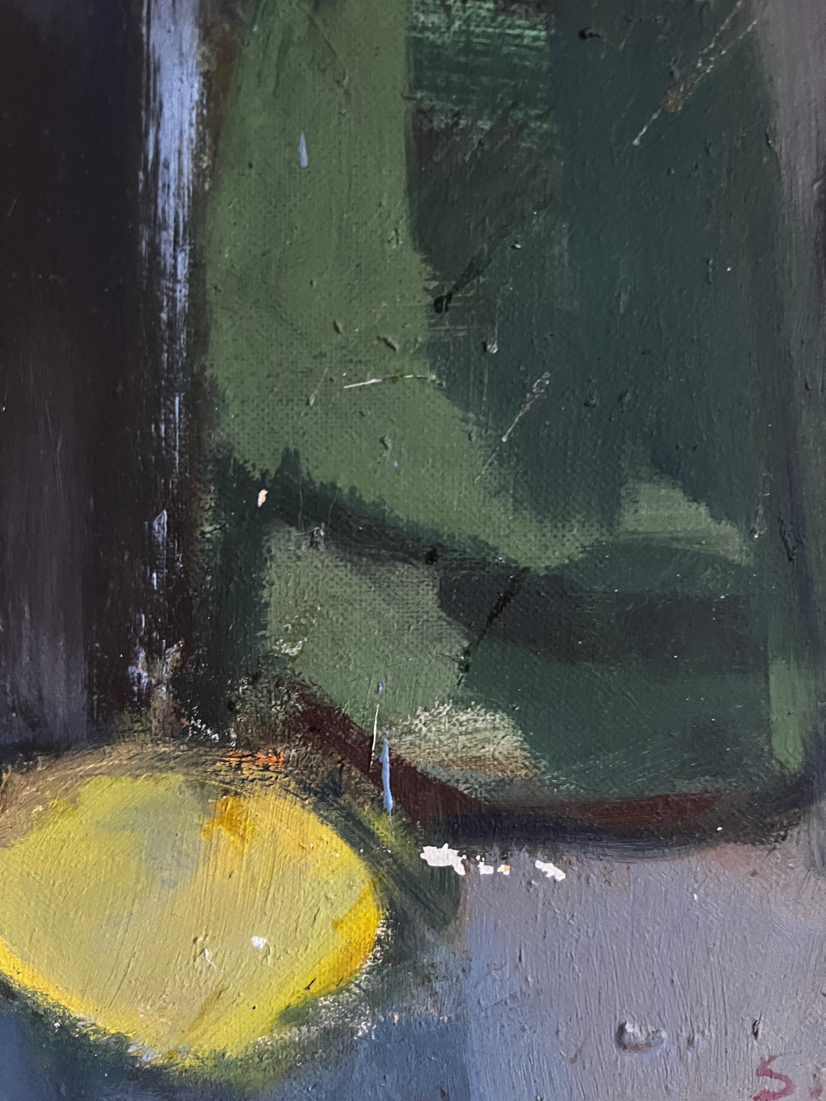 Vintage Abstract French Oil on Canvas still life Painting