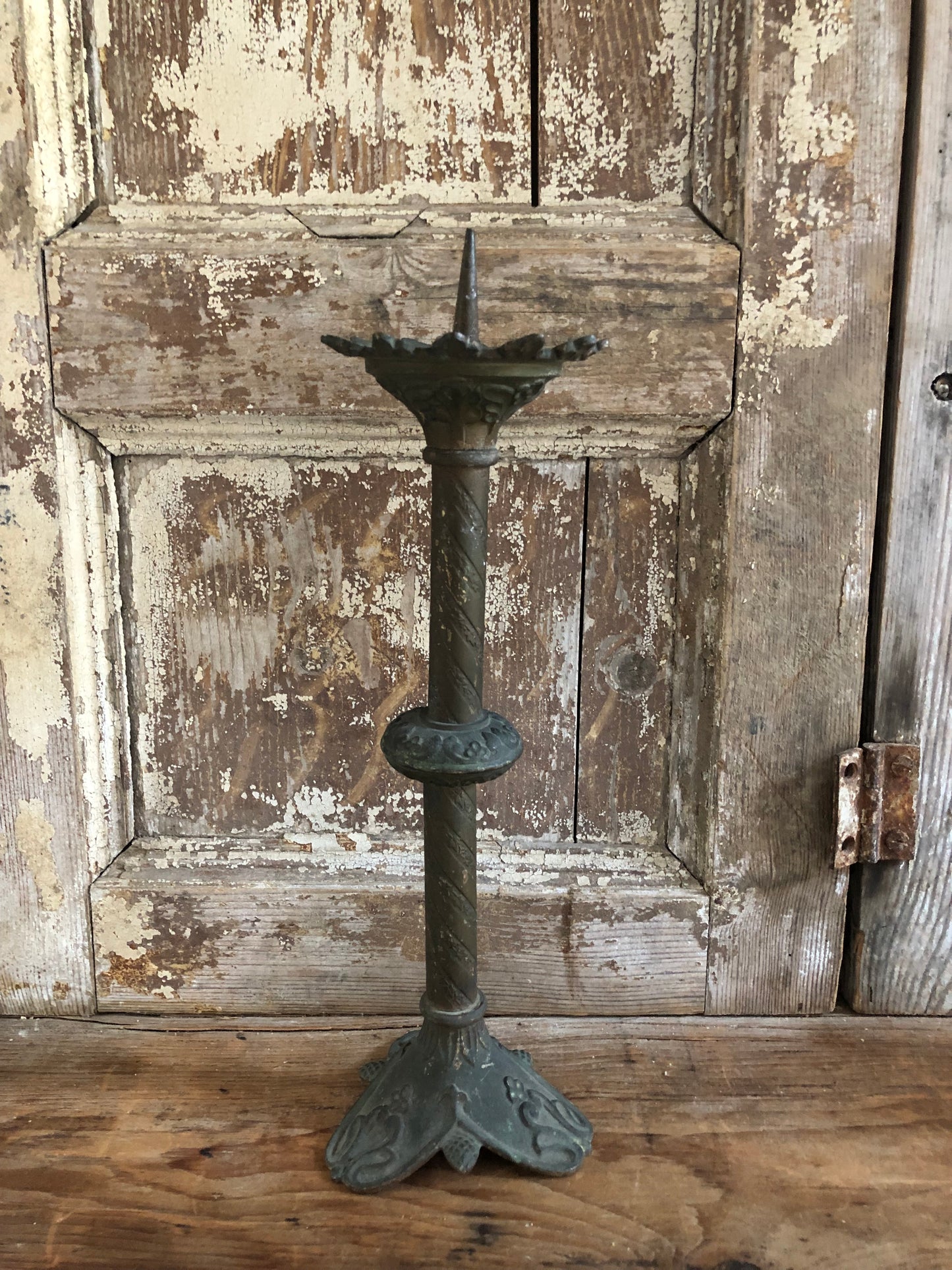 19th Century French Ecclesiastical Metal Candlestick