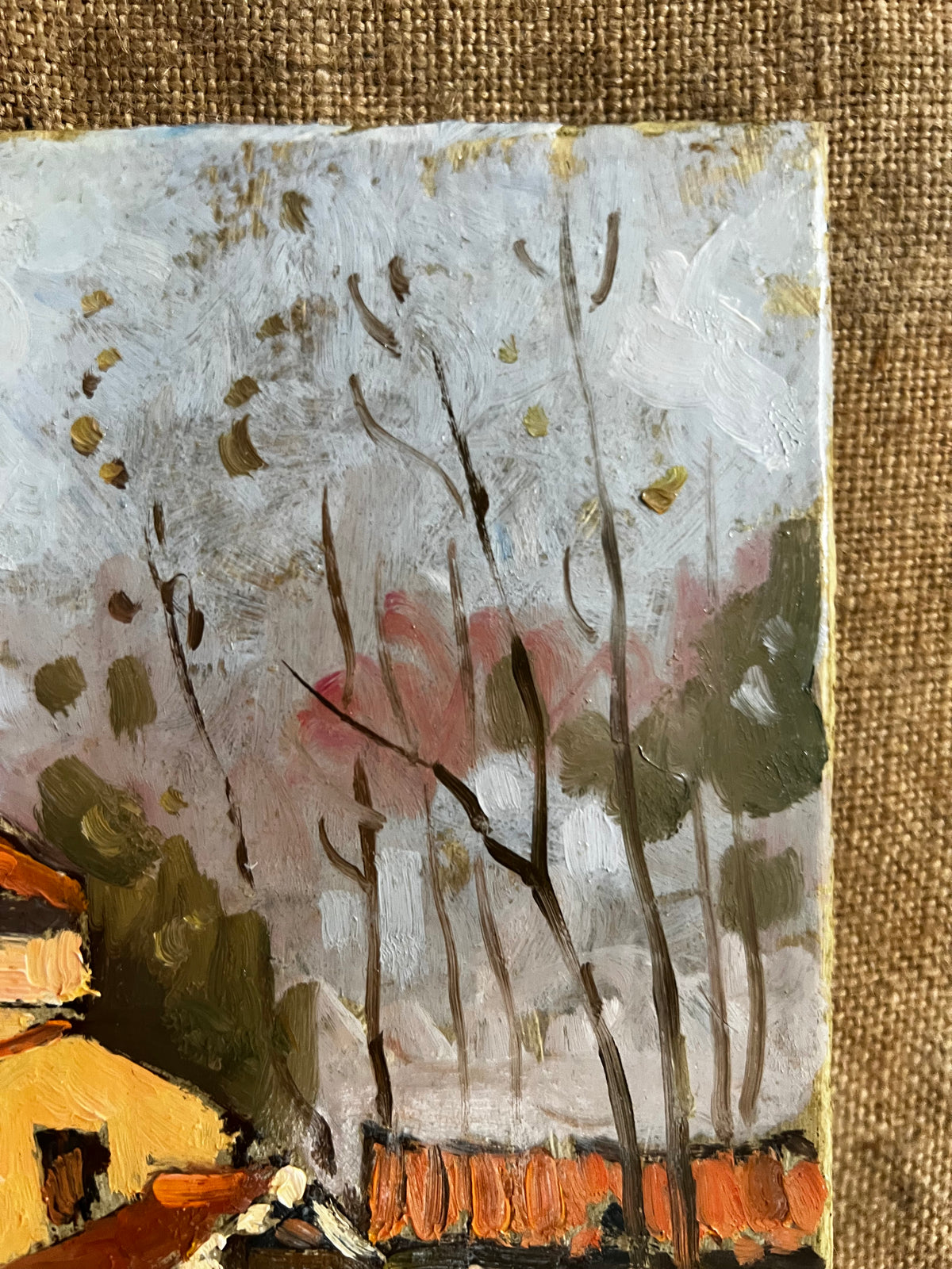 Small French Oil on Canvas Countryside Painting