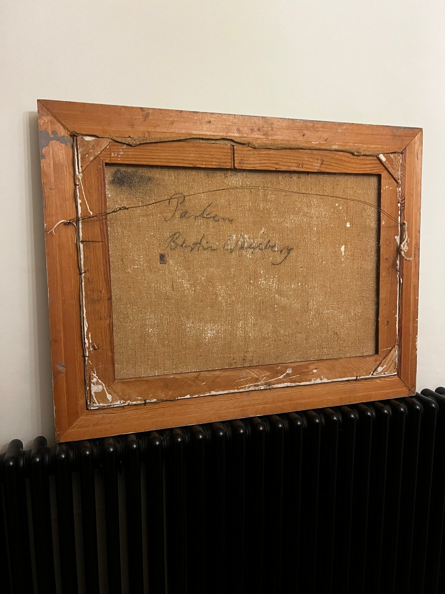 Large Framed Swedish Oil on Canvas Mid Century Painting