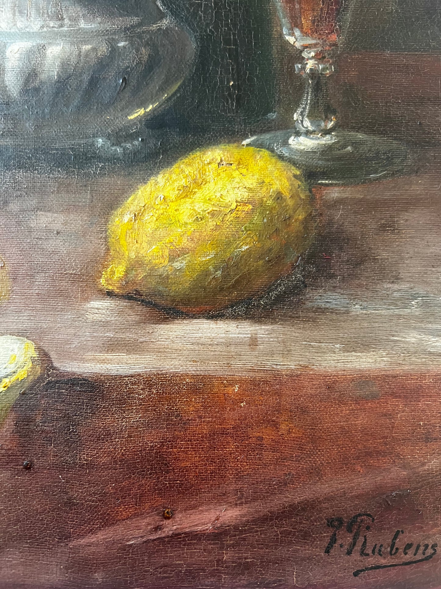 Gorgeous French oil on canvas still life painting
