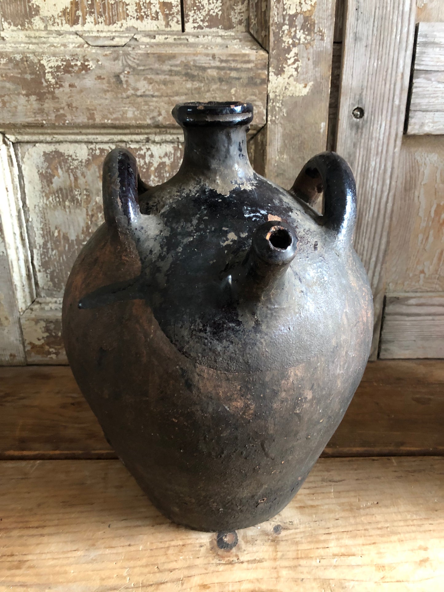 Large 19th Century Antique French Terracotta vinegar or olive oil pot