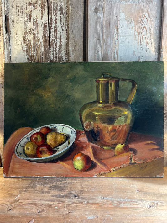 Large French Oil on Canvas Still Life Painting