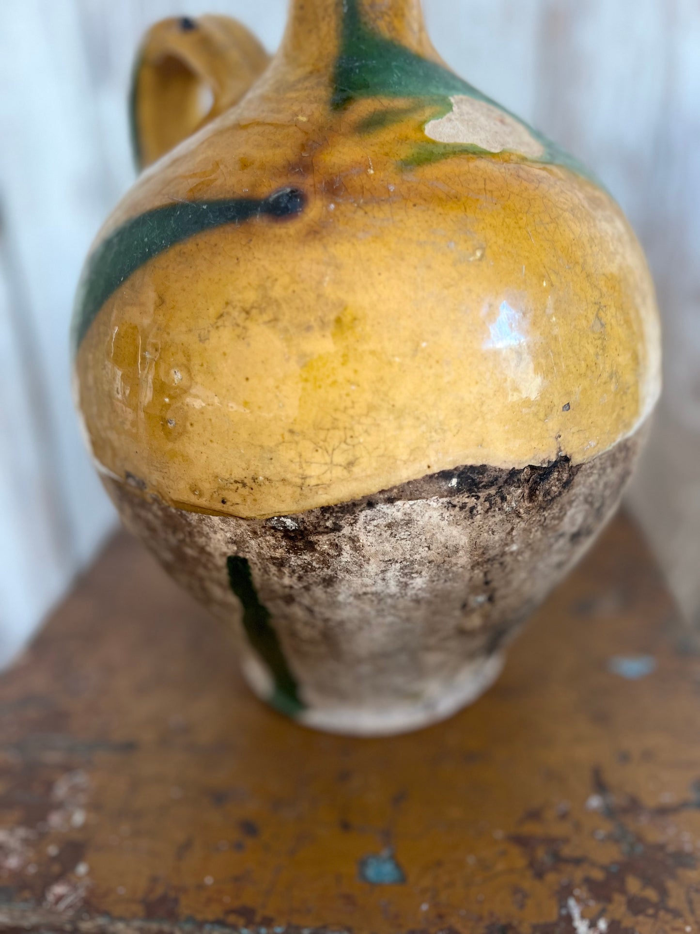 Unique French 19th Century Olive Oil Pot from Beziers