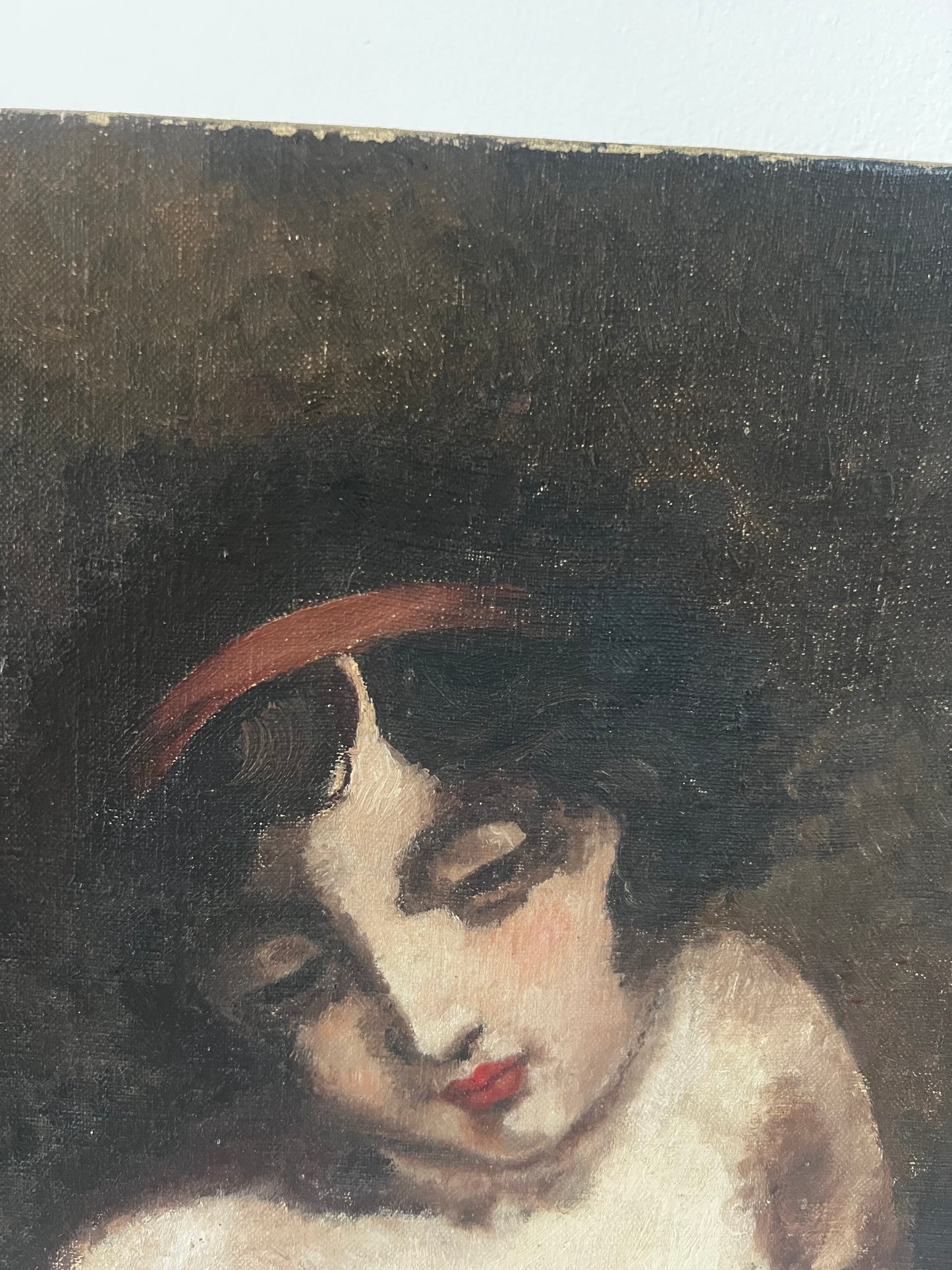 French Female Portrait Oil Painting on Canvas