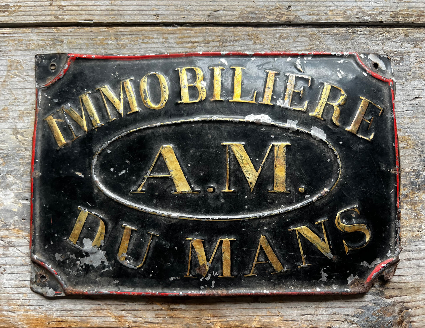 French Metal Immobiliere Sign