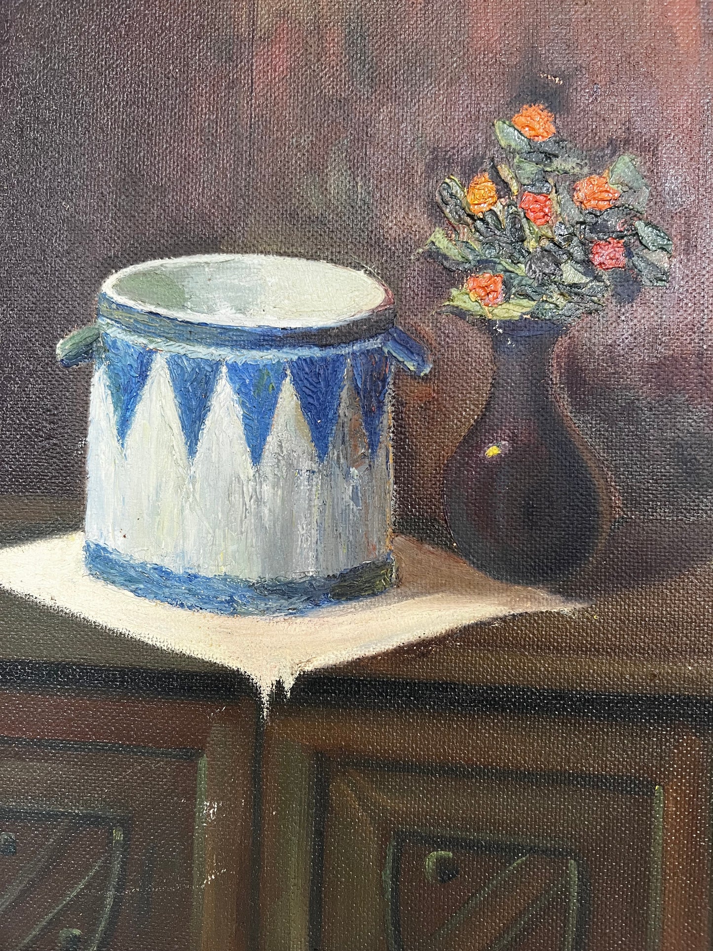 Large French Unusual Still Life Framed Painting