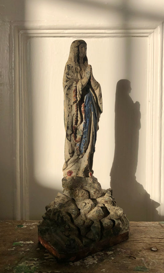 Very unusual rare French metal Madonna figure