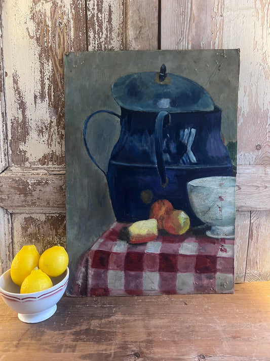 French Kitchen Still Life Oil Painting Outsider Art