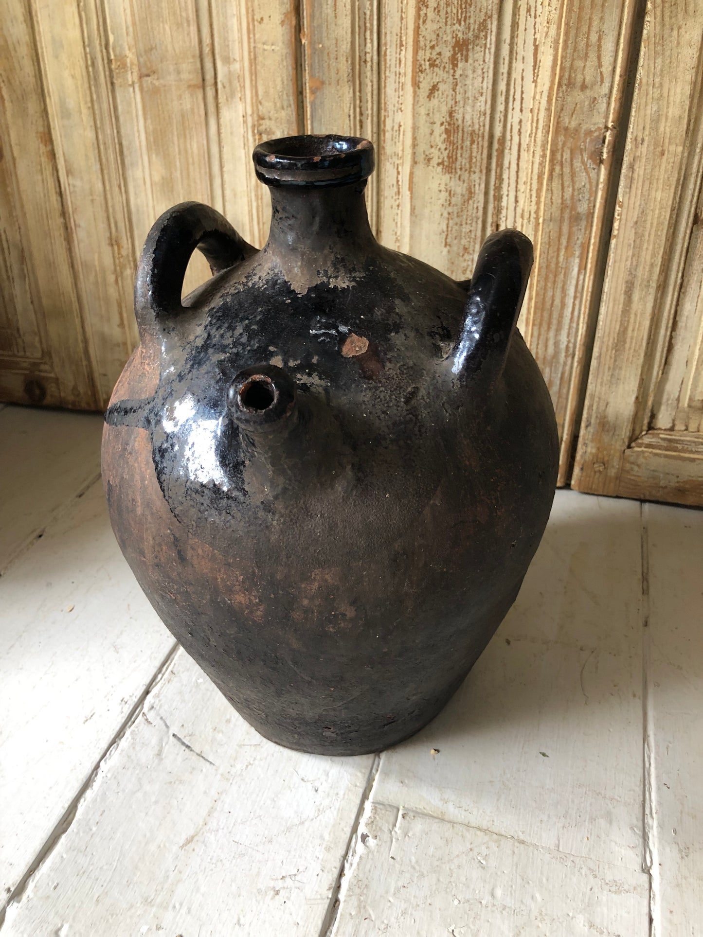 Large 19th Century Antique French Terracotta vinegar or olive oil pot