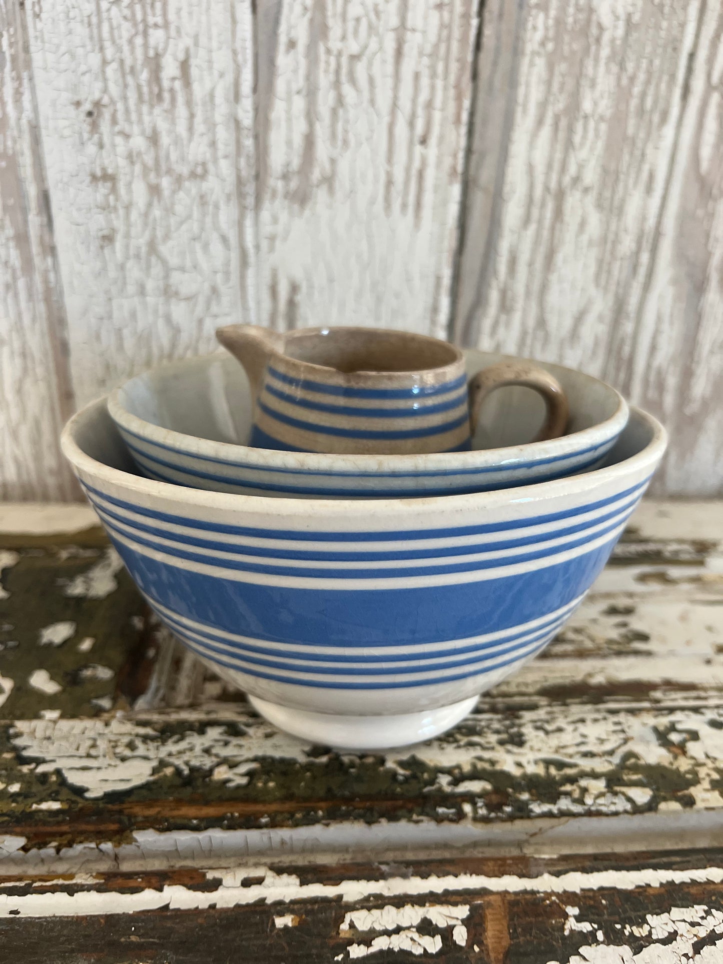 French Cafe au Lait Breakfast Bowls & Jug set