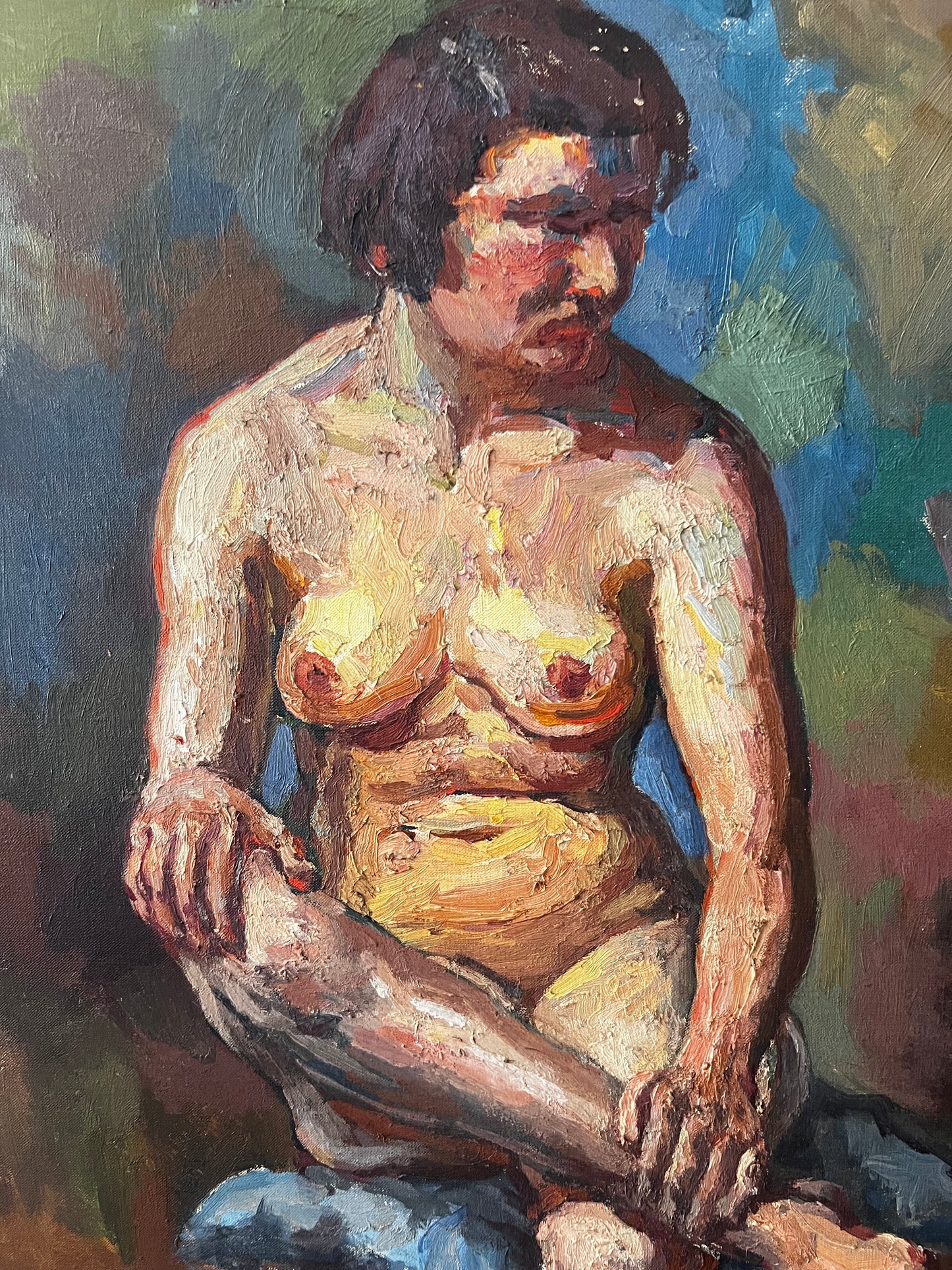 Fabulous French Nude by Jules Ausset 1868-1955 Oil on Canvas Painting