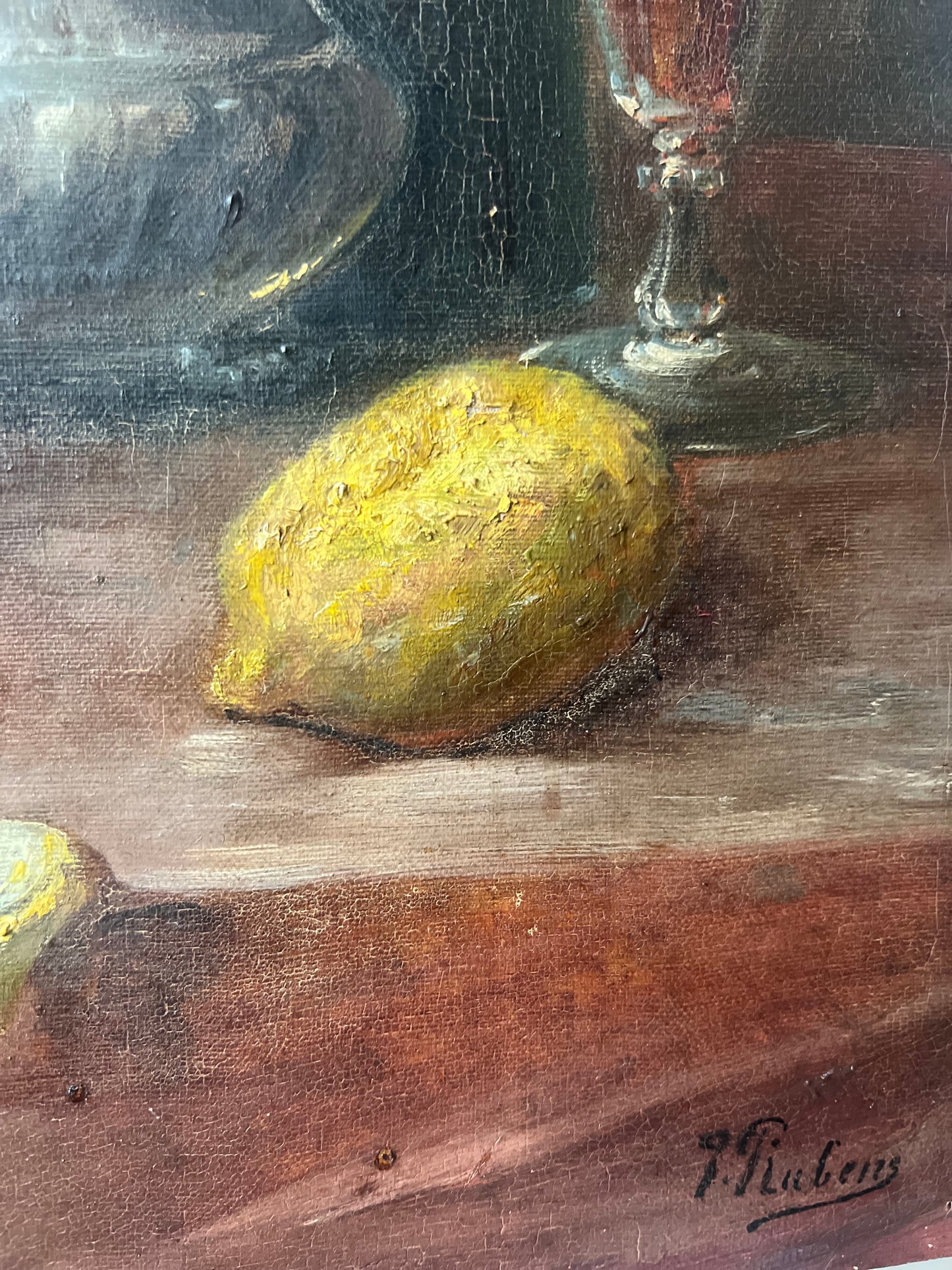 Gorgeous French oil on canvas still life painting