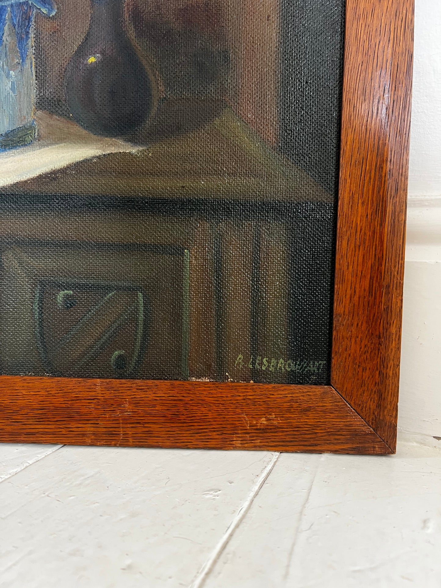 Large French Unusual Still Life Framed Painting