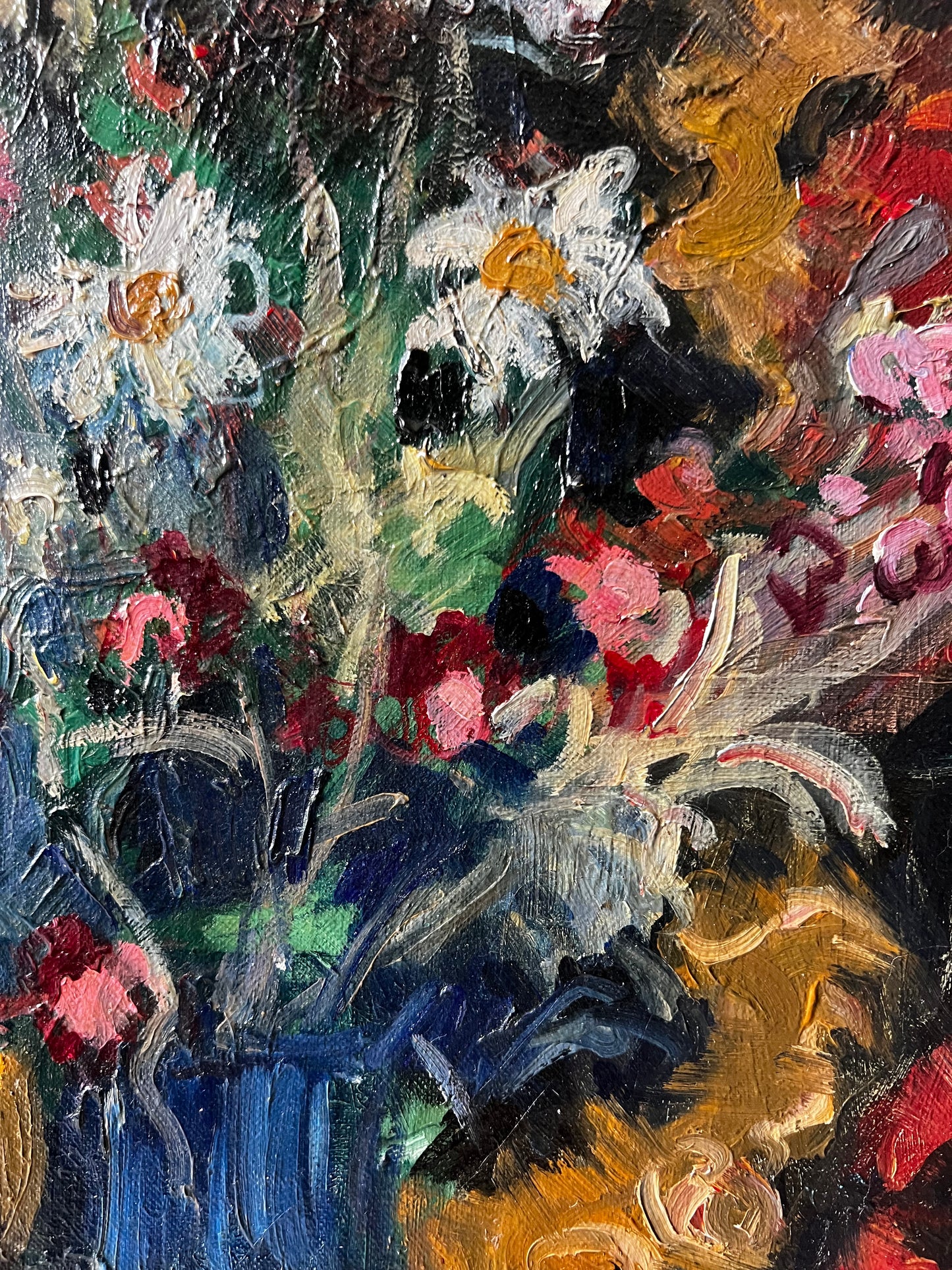 Fabulous French 1930’s Floral Oil Painting on Canvas