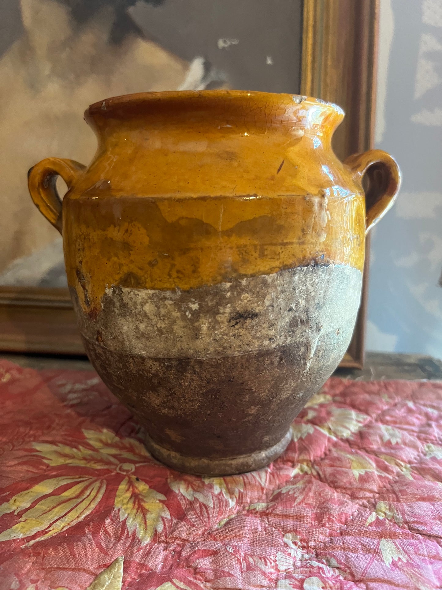 Rare Small Size Antique French Confit Pot