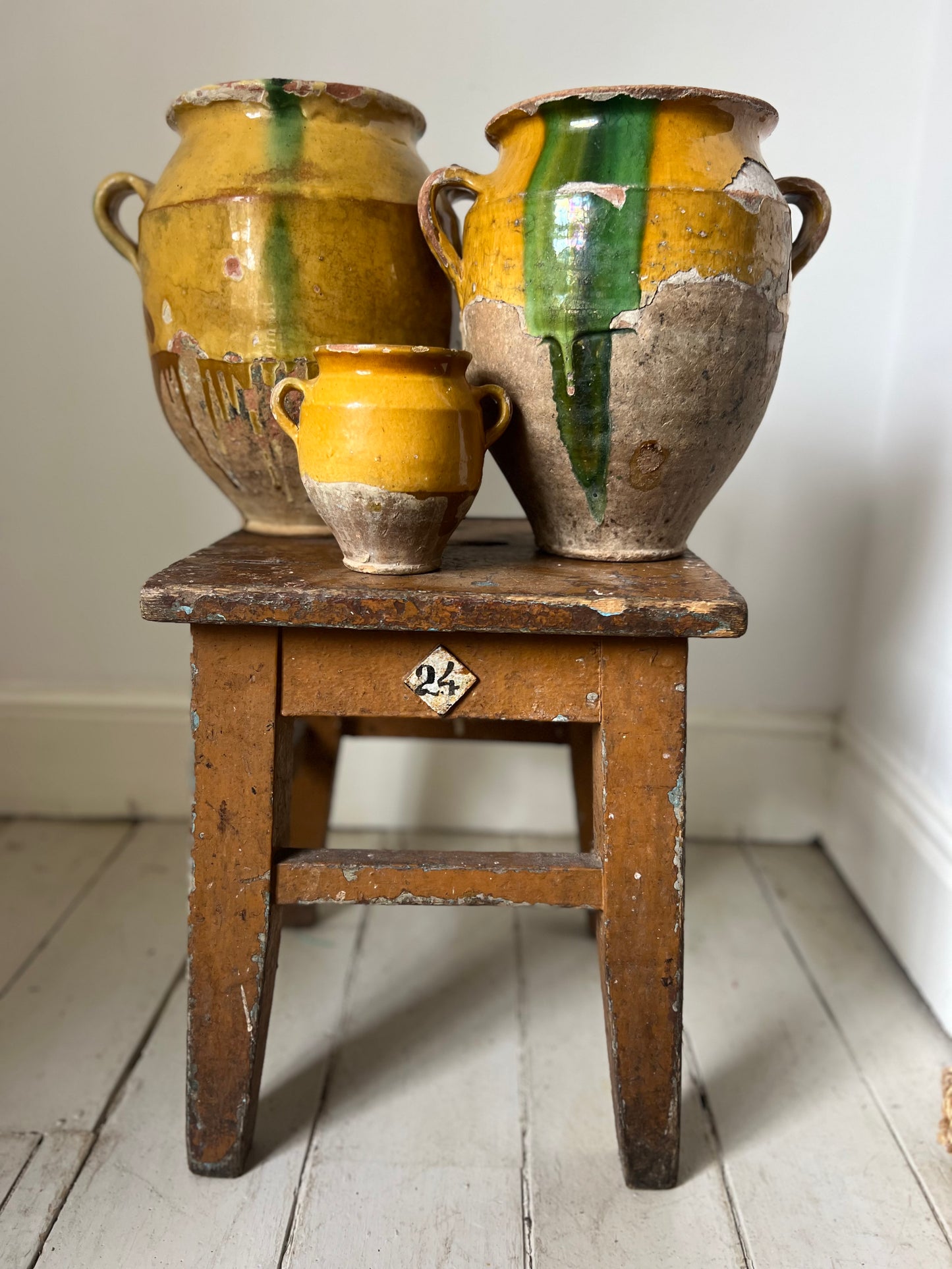 Tiny Rare Size French Antique Confit Pot